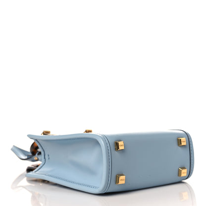 Fendi Vitello King Plexiglass Logo Embossed Mini Fendi Sunshine Shopper Tote Azzurro Baby 4 of 10