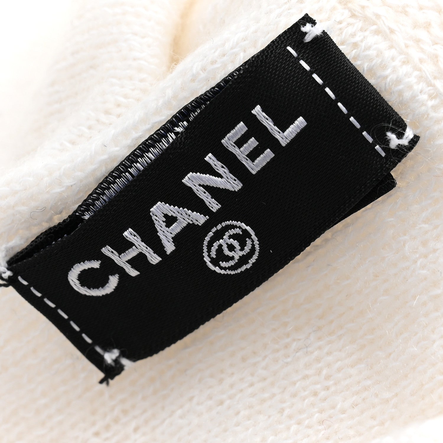 Chanel Silk Knit CC Beanie Hat White 5 of 6