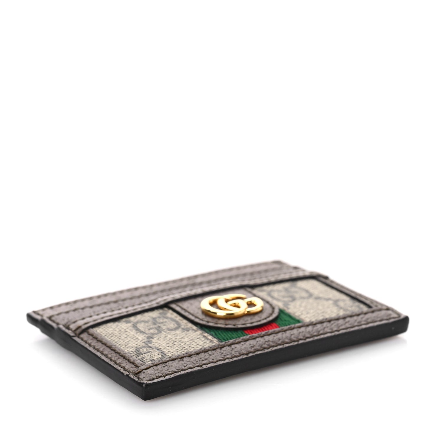GG Supreme Monogram Ophidia Card Holder Brown