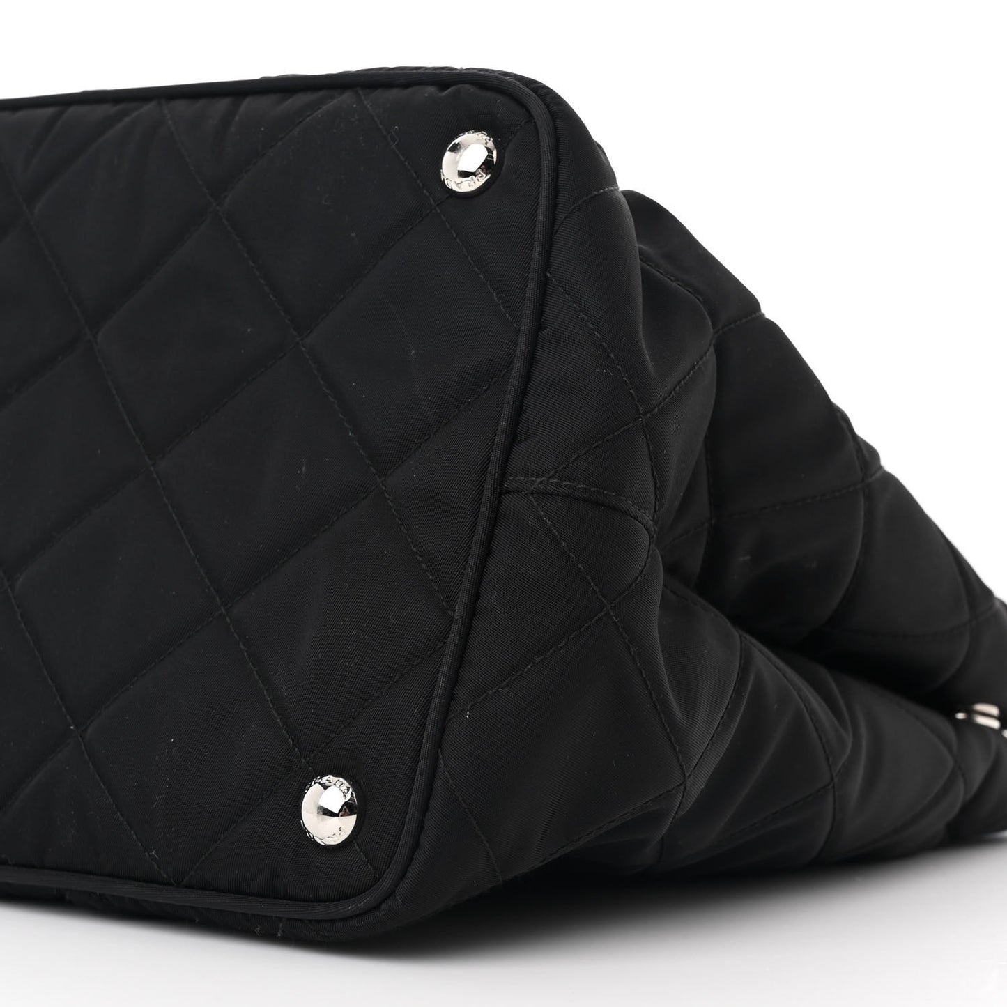 Nylon Tessuto Impuntu Quilted Tote Black
