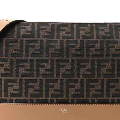 Fendi Vitello King Fabric Jacquard FF 1974 Messenger Tobacco Moro Sand 8 of 10