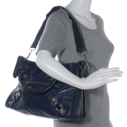 Balenciaga Agneau Giant 21 Silver Hardware City Bleu Marine 2 of 7