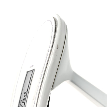 Prada Spazzolato Triangle Logo Pointed Toe 75mm Slingback Pumps 38 White 12 of 13