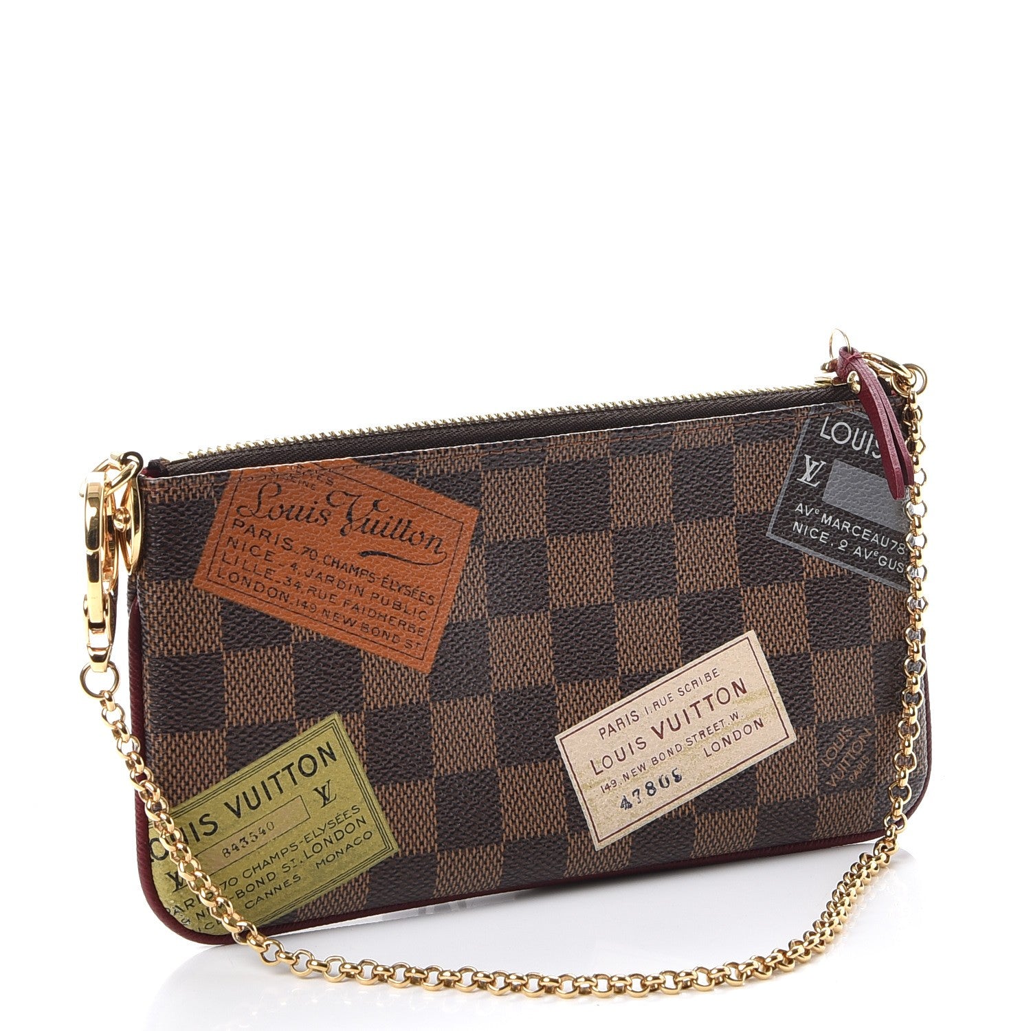 Louis Vuitton Damier Ebene Trunks Labels Pochette Milla MM 3 of 8