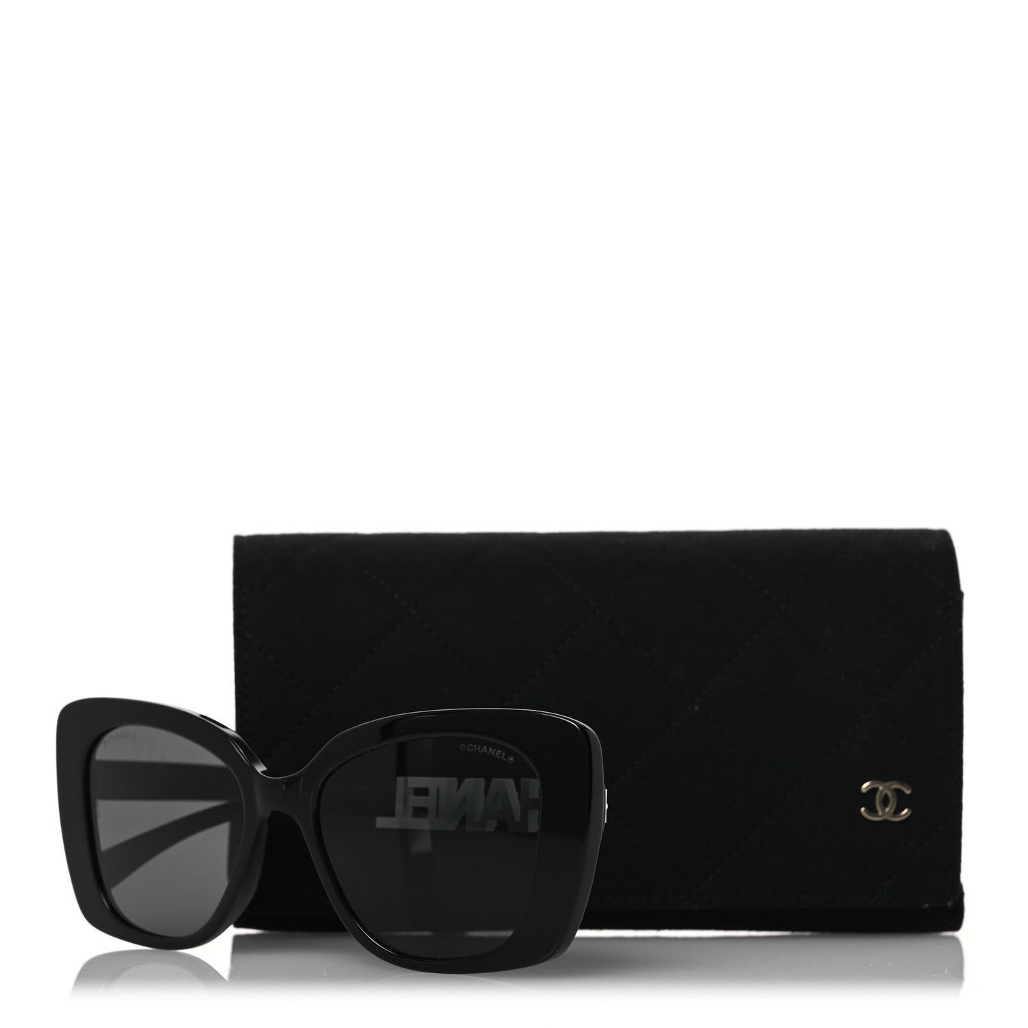 Chanel Acetate Strass Square Sunglasses 5422-B-A Black White 8 of 8