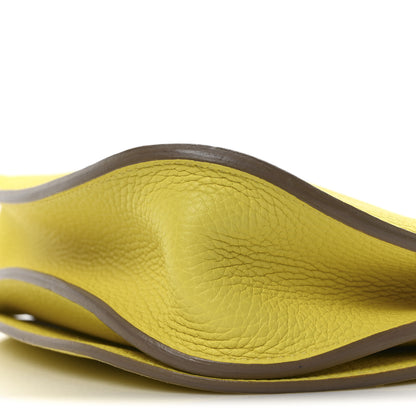 Hermes Taurillon Clemence Chevre Mysore Saut 25  Lime 9 of 9