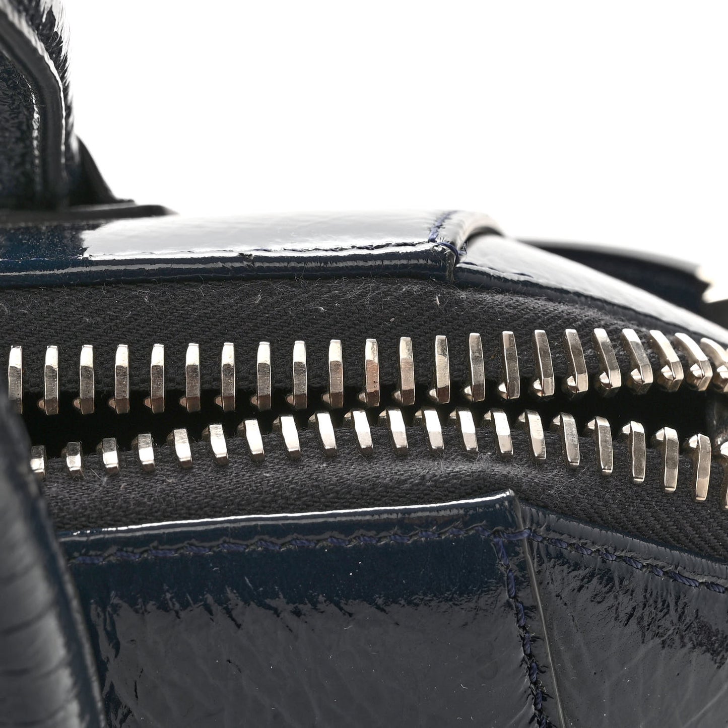 Textured Patent Calfskin Small Antigona Storm Blue
