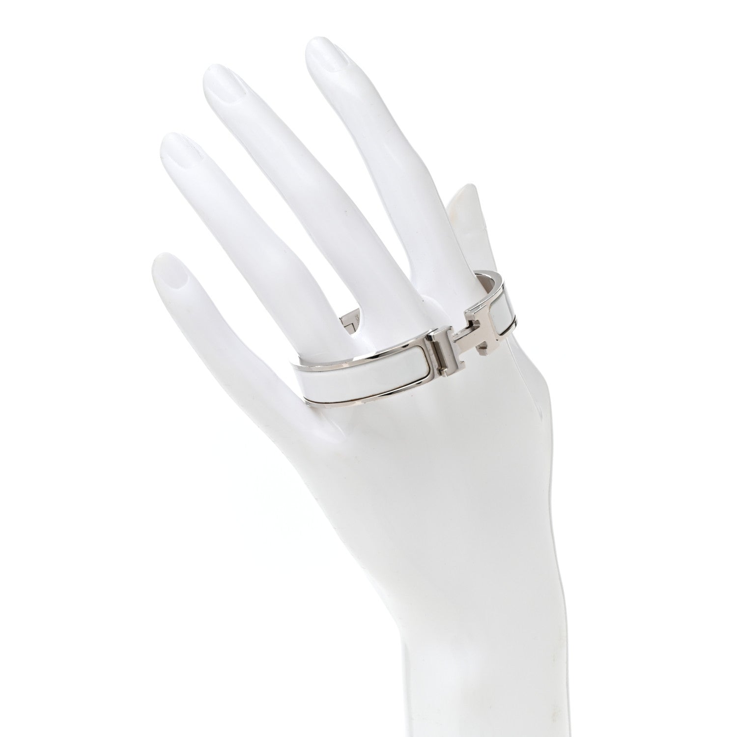 Hermes Enamel Narrow Clic Clac H Bracelet PM White 2 of 5