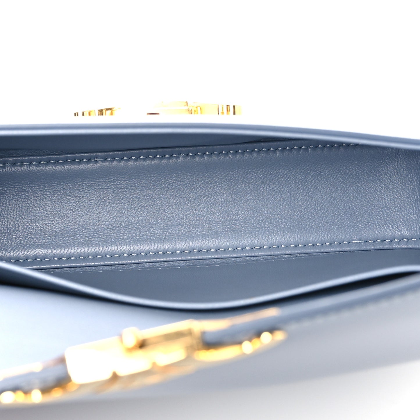 Shiny Calfskin Triomphe Shoulder Bag California Blue