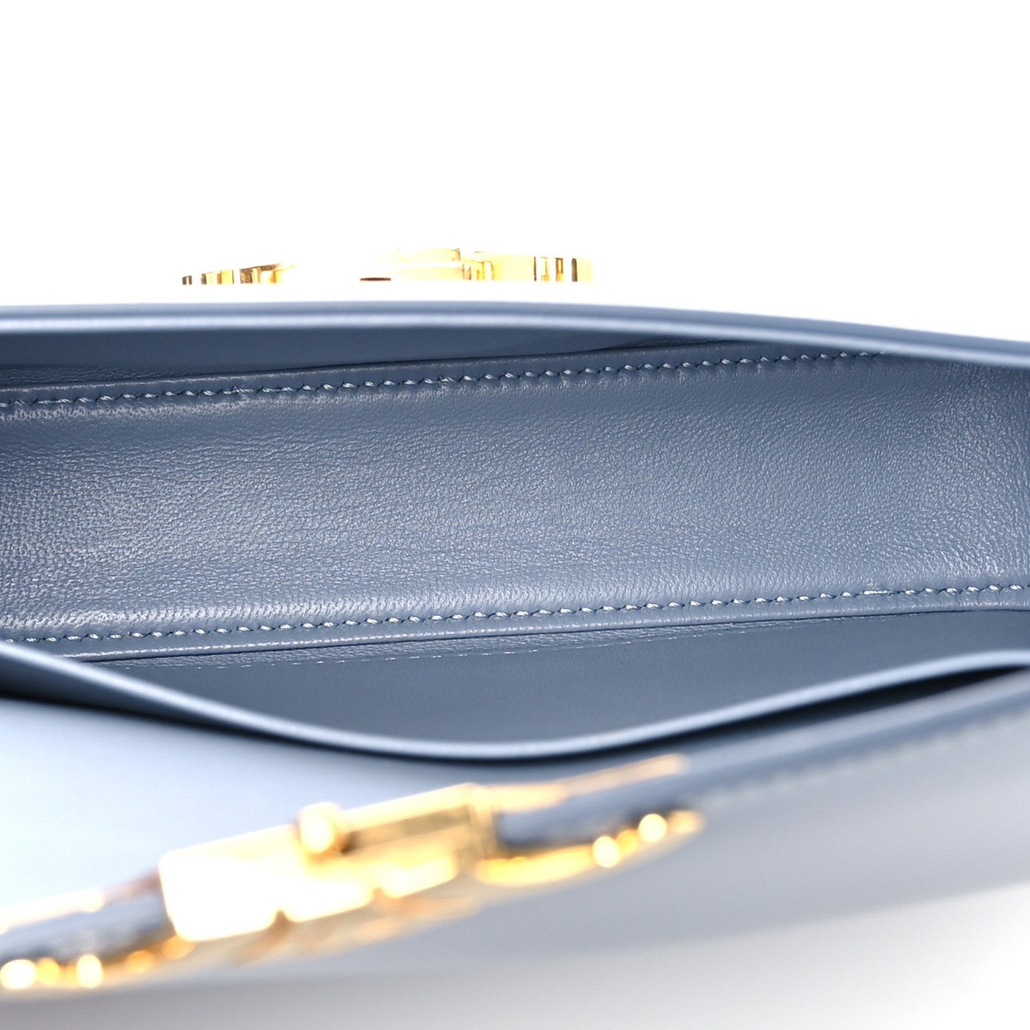 Celine Shiny Calfskin Triomphe Shoulder Bag California Blue 5 of 13