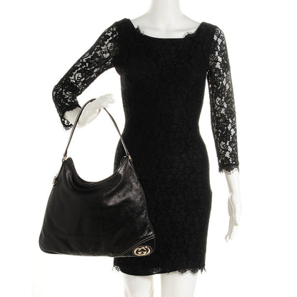 Gucci Leather Medium New Britt Hobo Black 2 of 9