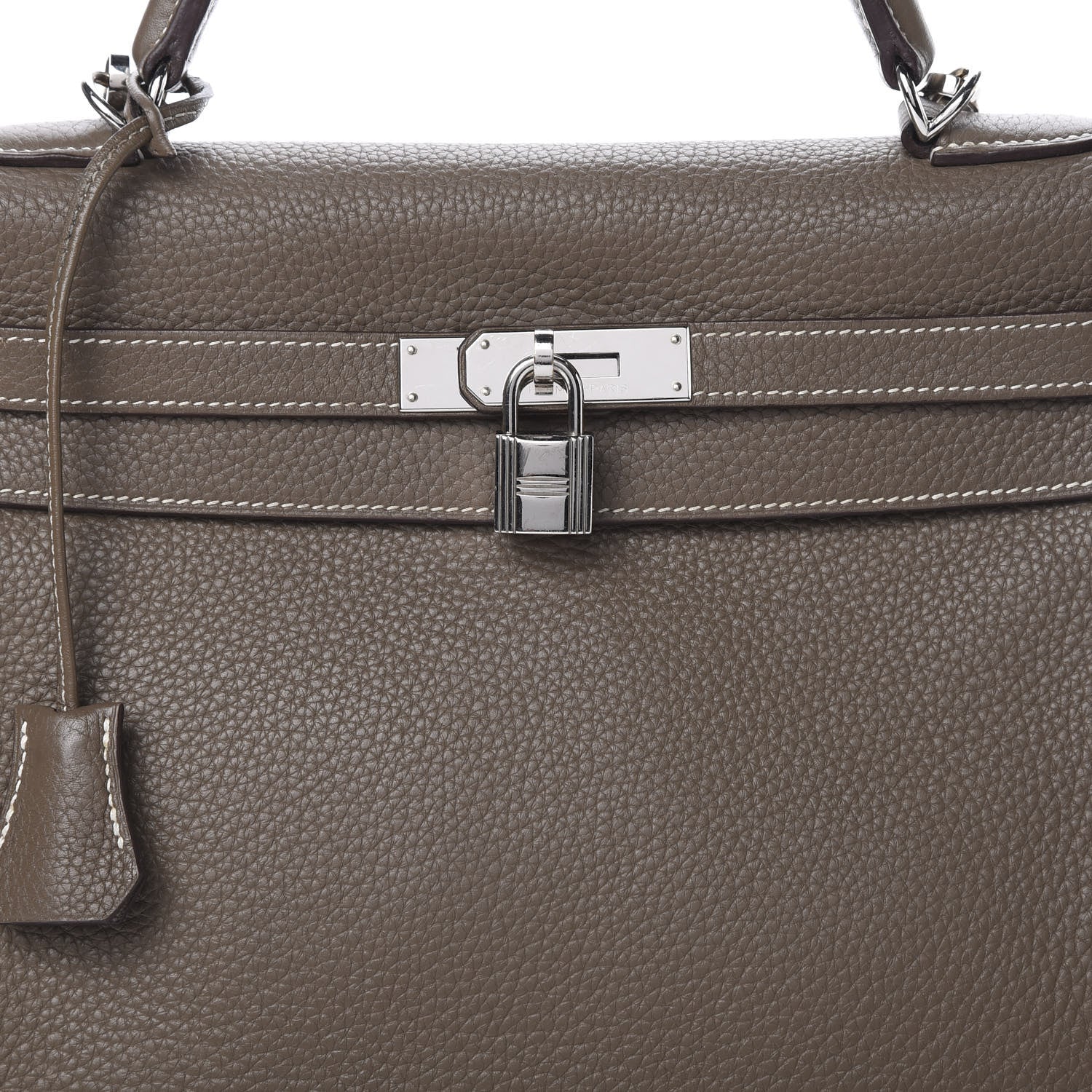 Hermes Taurillon Clemence Kelly Retourne 32 Etoupe 9 of 15