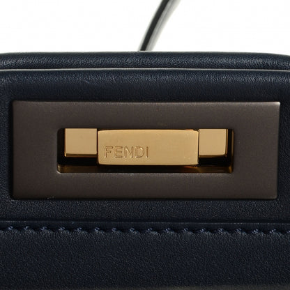 Fendi Vitello Dolce Marmol Large Peekaboo Iconic Satchel Blue Notte 8 of 11