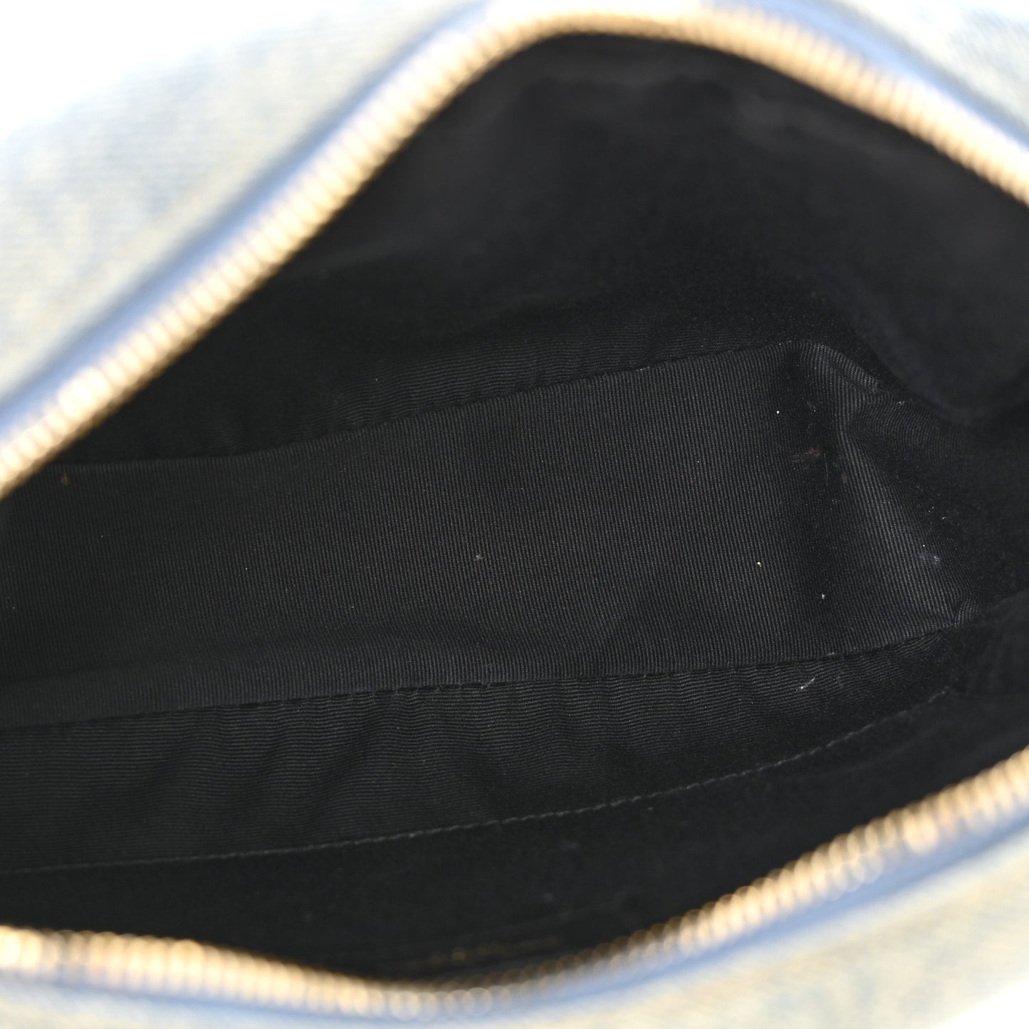 Denim Matelasse Quilted Summer Embroidered Classic Monogram Camera Bag Blue