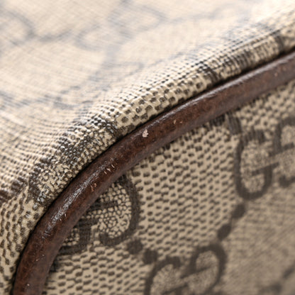 Gucci GG Supreme Monogram Textured Calfskin Web Medium Ophidia Cosmetic Case Beige Ebony New Acero 8 of 9