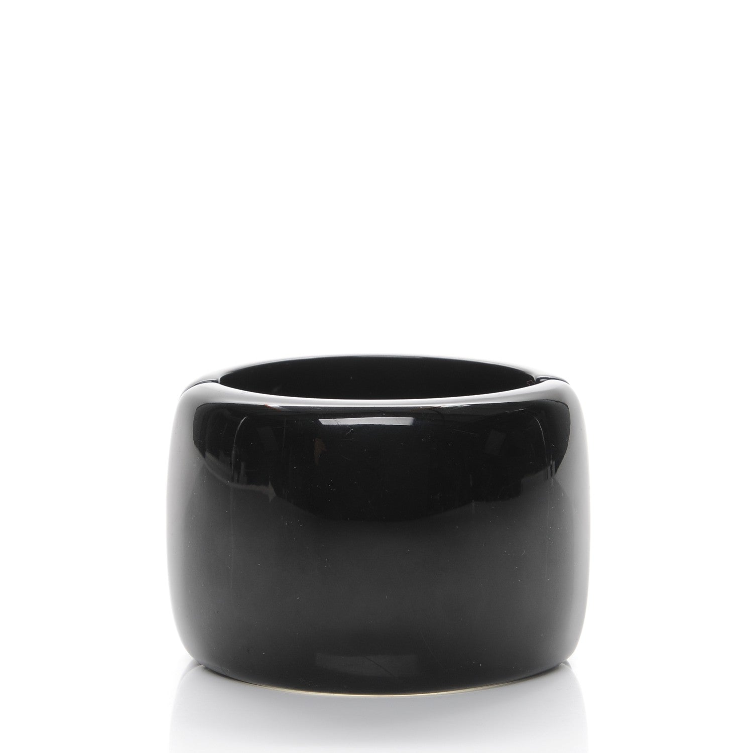 Chanel Resin Abalone CC Cuff Black 3 of 6