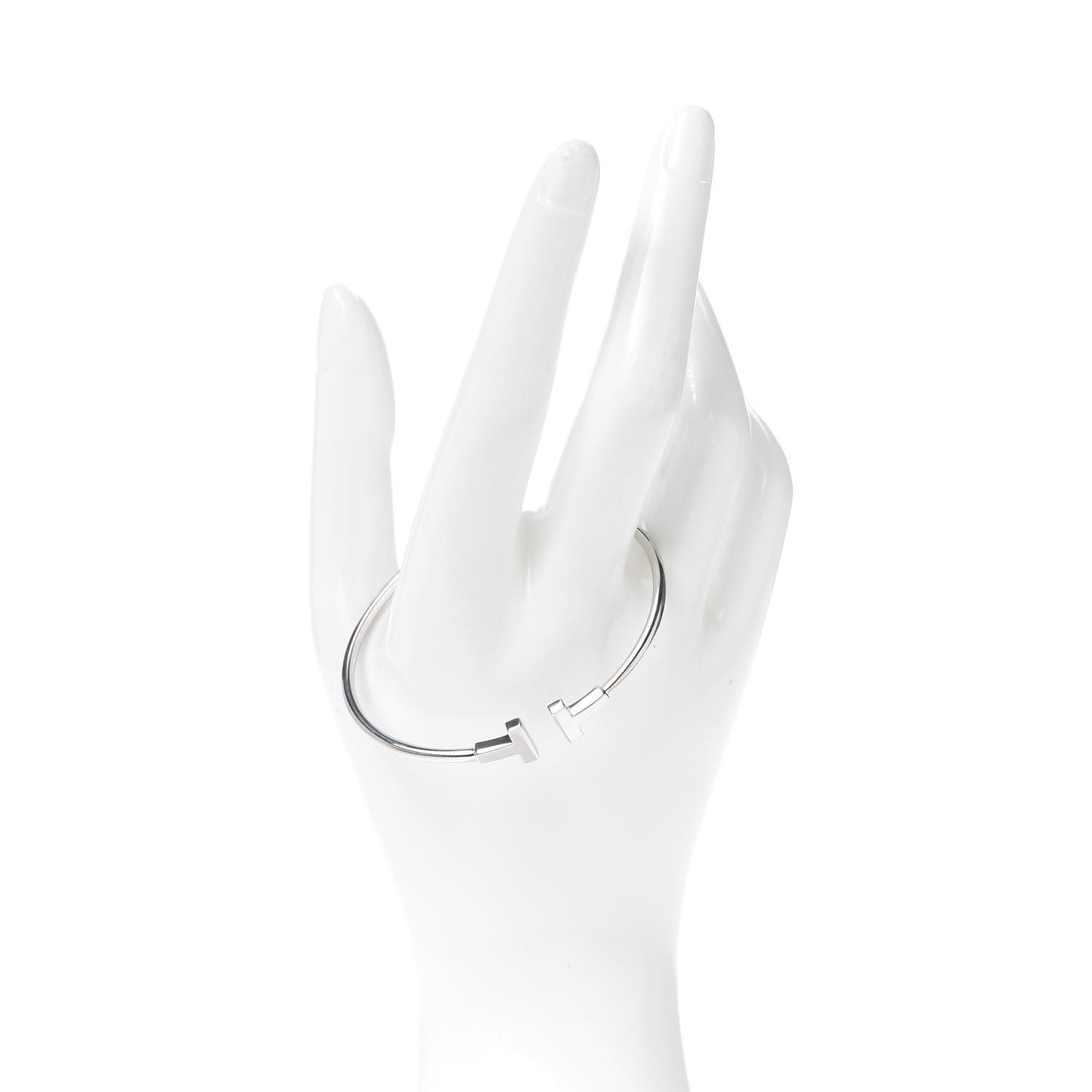 18K White Gold T Wire Bracelet
