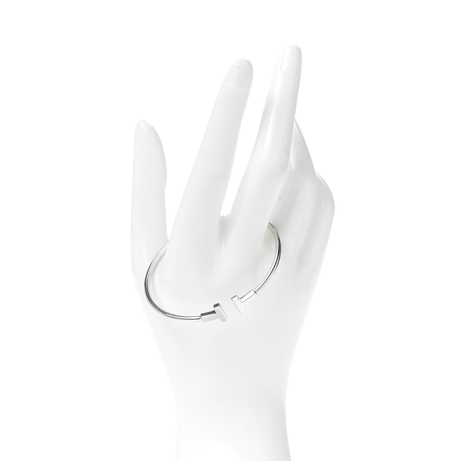 Tiffany 18K White Gold T Wire Bracelet 2 of 5