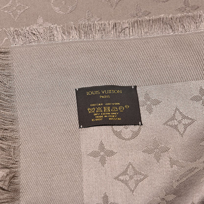 Louis Vuitton Silk Wool Monogram Shawl Beige 4 of 4