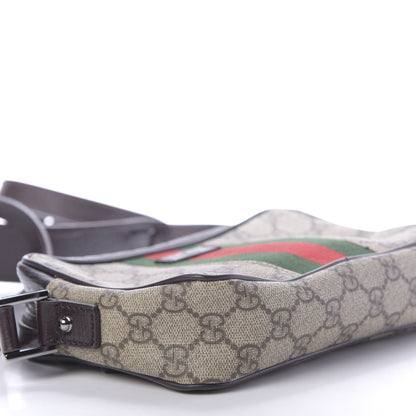 Gucci GG Supreme Monogram Canvas Web Shoulder Bag Brown 6 of 10
