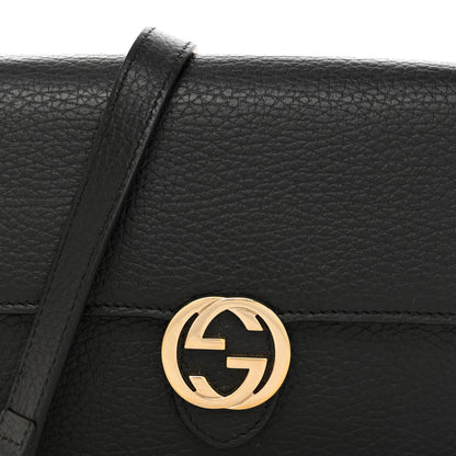 Gucci Dollar Calfskin Interlocking G Chain Wallet Black 8 of 12