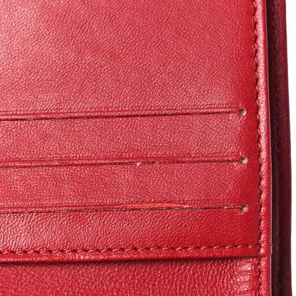 Chanel Lambskin Camellia Embossed Compact French Flap Wallet Red 9 of 12