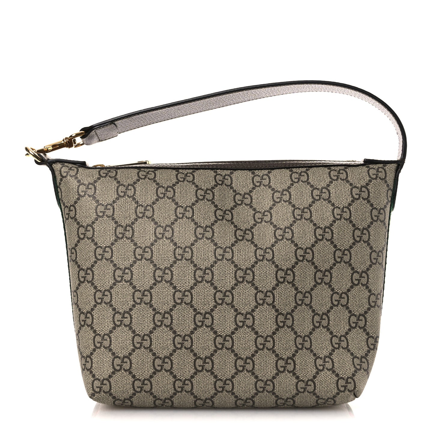 GG Supreme Monogram Textured Calfskin Web Super Mini Ophidia Shoulder Bag Beige Ebony New Acero