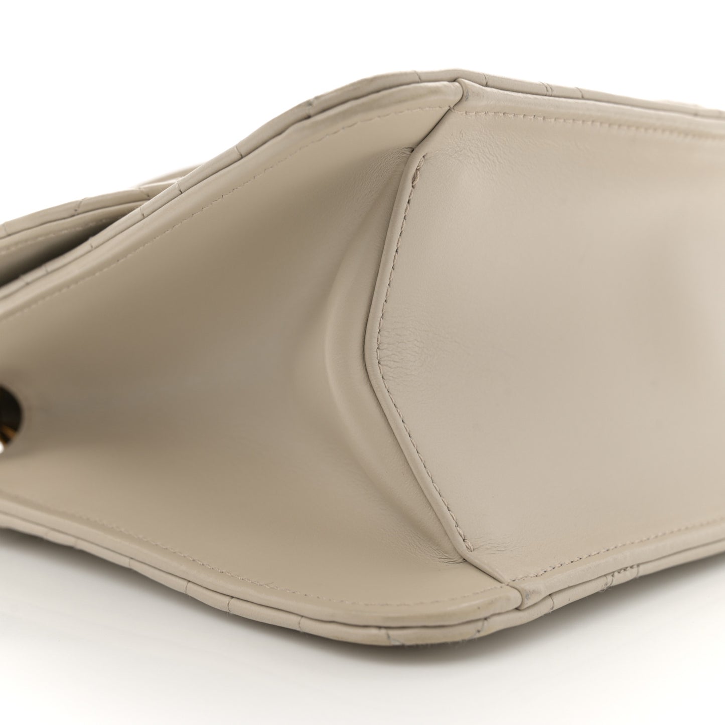 Calfskin Quilted Gancini Flap Bag Peony