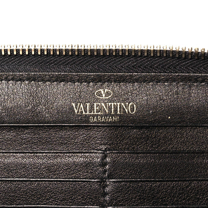 Valentino Garavani Calfskin Rockstud Zip Around Wallet Black 6 of 13
