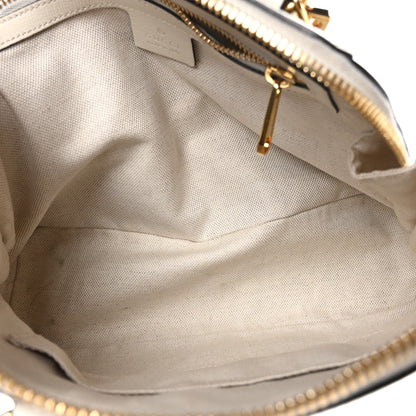 Gucci GG Supreme Monogram Azalea Calfskin Small Horsebit 1955 Top Handle Bag Beige Ebony Mystic White 5 of 10