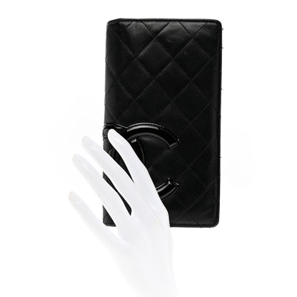 Chanel Calfskin Quilted Cambon Yen Wallet Black 3 of 12