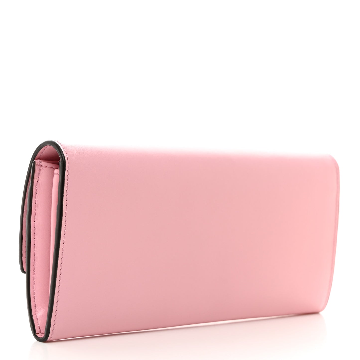 Vitello King Tamponato Logo Embossed Continental Wallet Rosa Acquerello