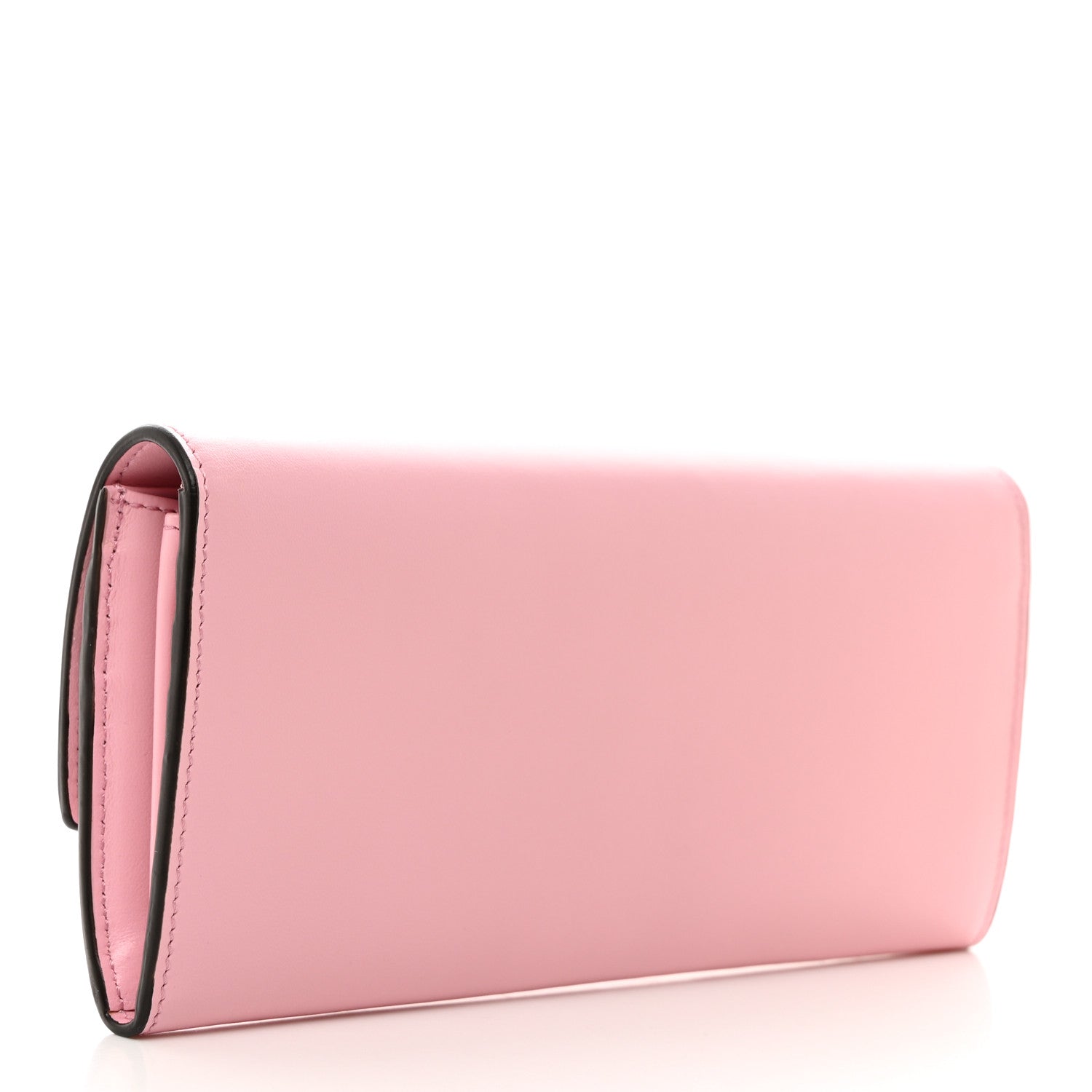 Fendi Vitello King Tamponato Logo Embossed Continental Wallet Rosa Acquerello 3 of 9