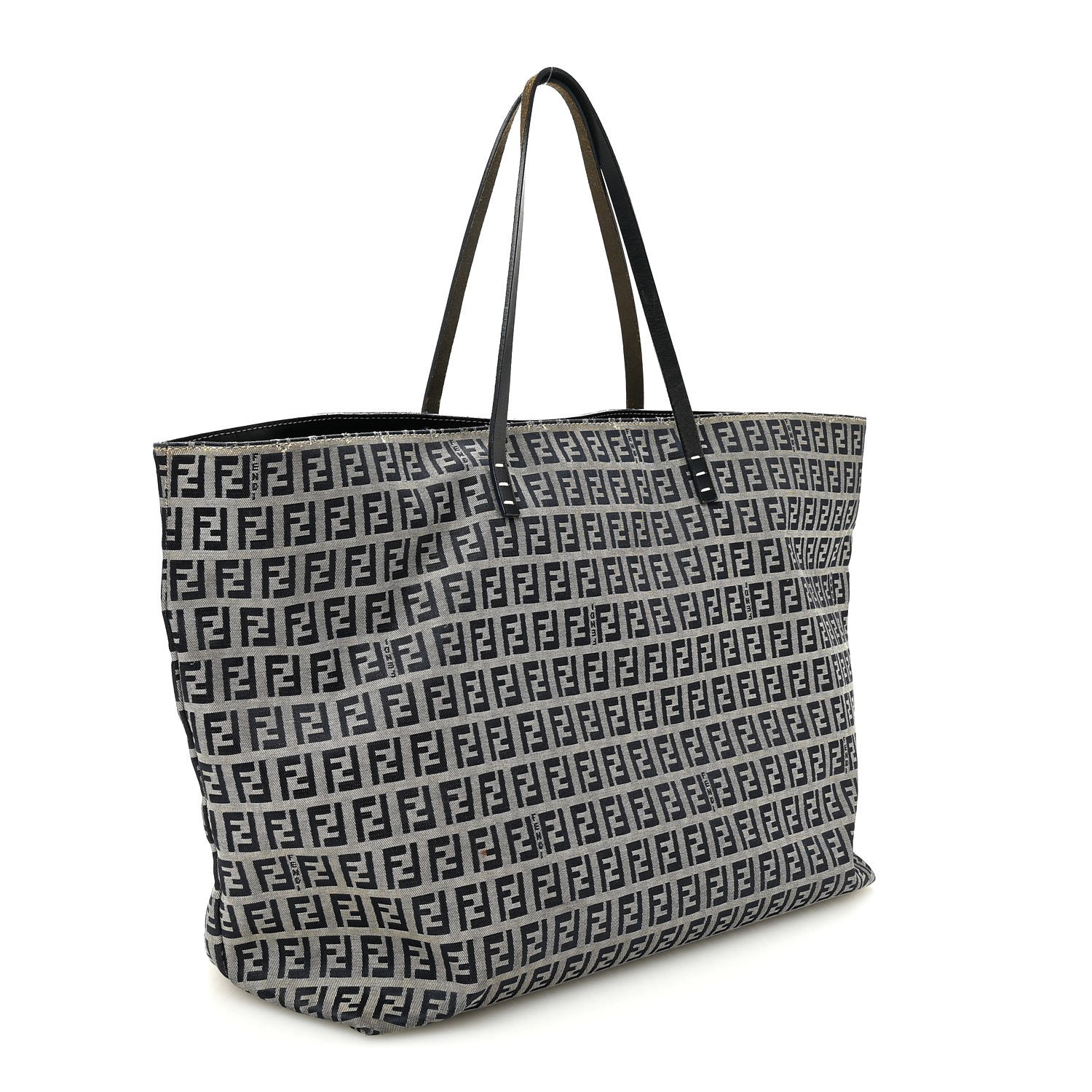 Fendi Zucchino Large Shopper Tote Navy 3 of 9