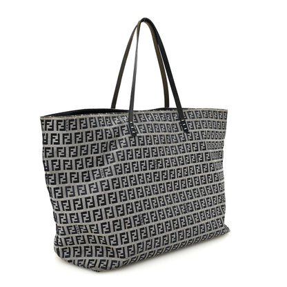 Fendi Zucchino Large Shopper Tote Navy 3 of 9