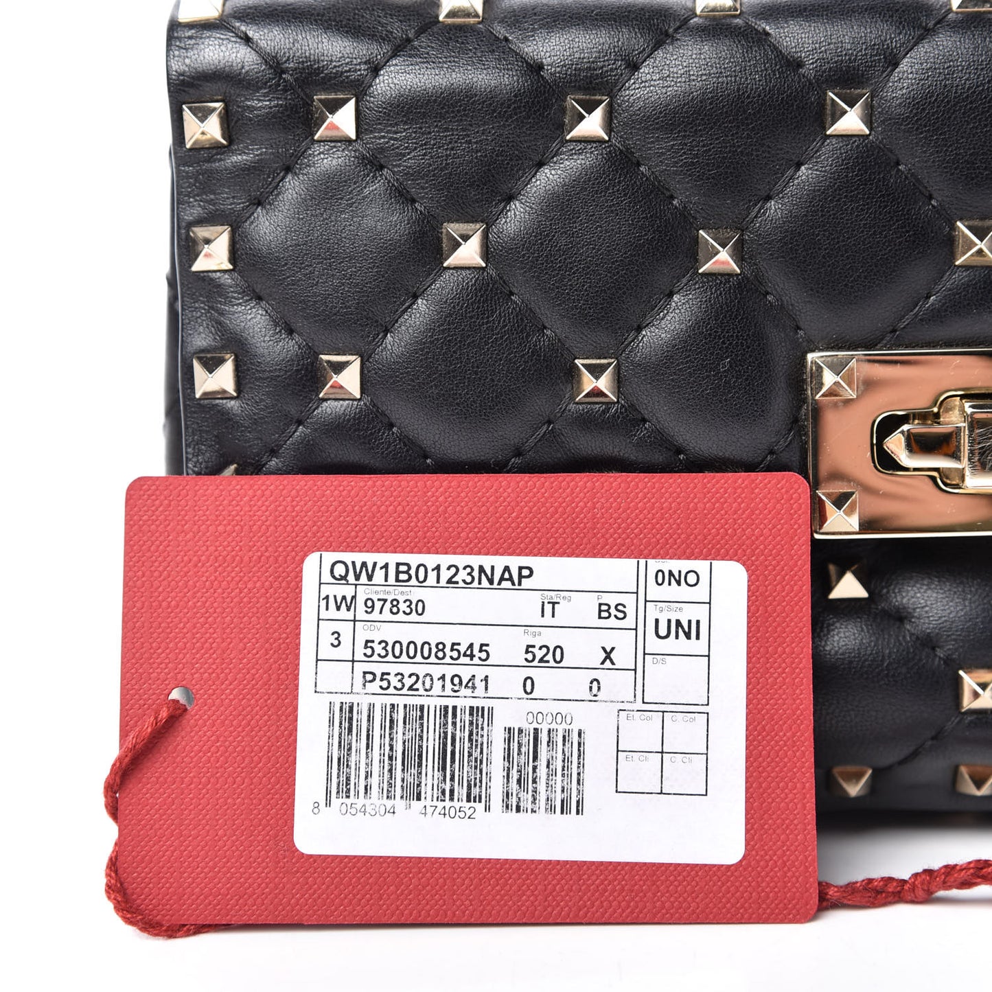 Lambskin Small Rockstud Spike Shoulder Bag Black