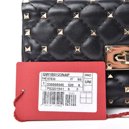 Valentino Garavani Lambskin Small Rockstud Spike Shoulder Bag Black 9 of 9