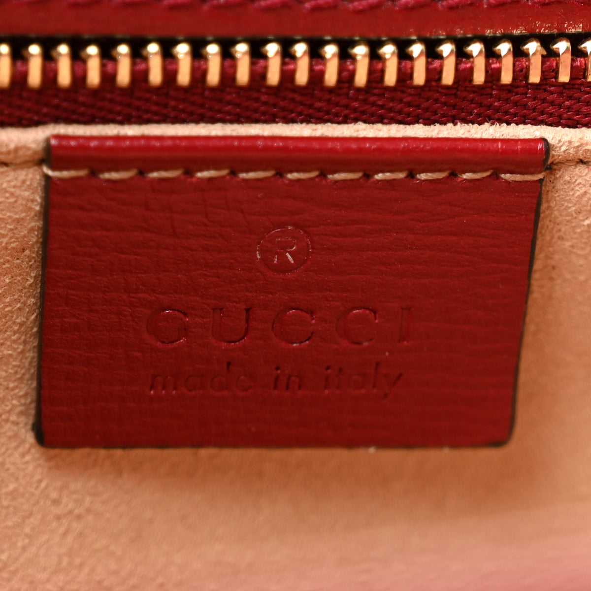 Gucci GG Supreme Monogram Azalea Calfskin Horsebit 1955 Shoulder Bag Beige Ebony New Cherry Red 6 of 13
