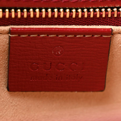 Gucci GG Supreme Monogram Azalea Calfskin Horsebit 1955 Shoulder Bag Beige Ebony New Cherry Red 6 of 13