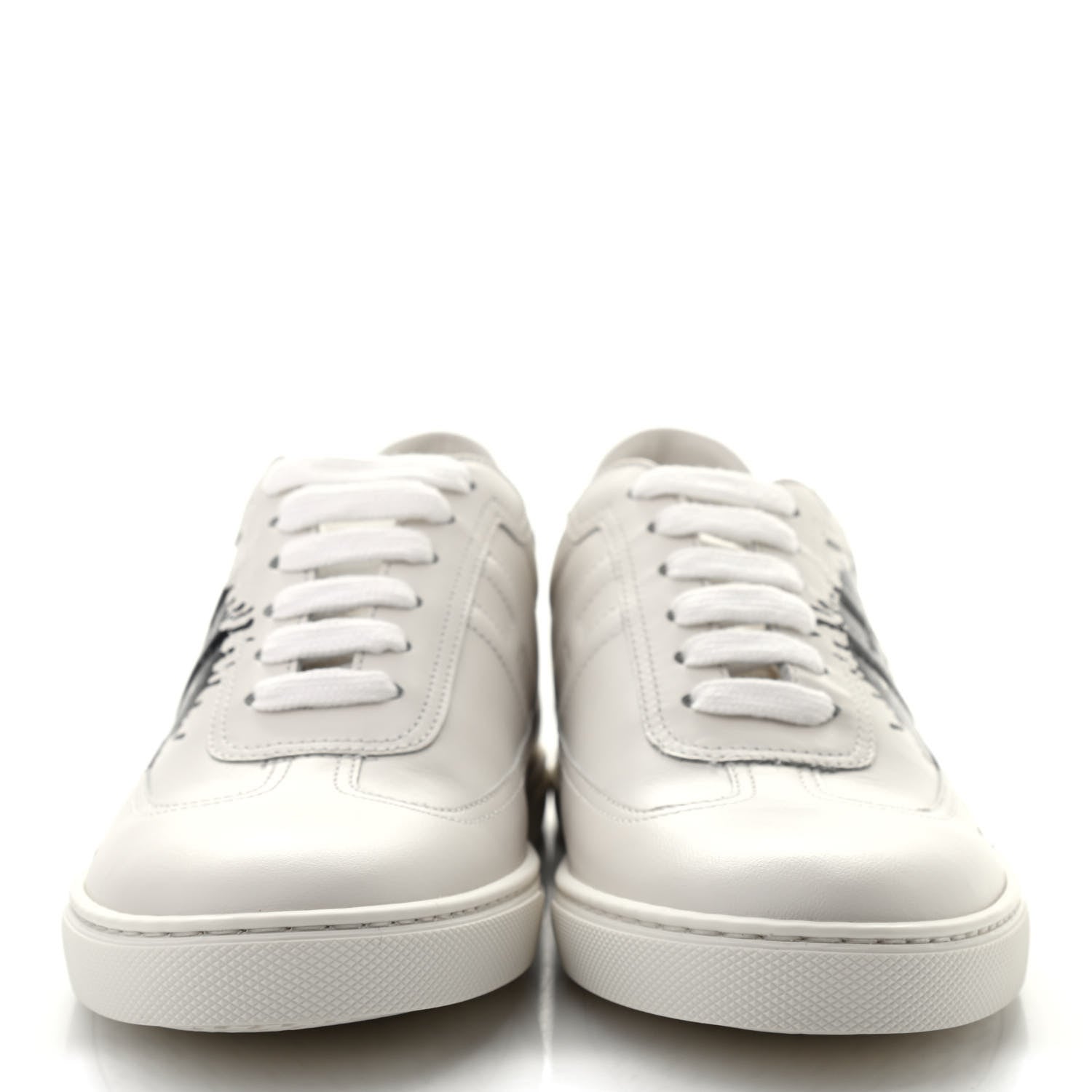 Hermes Swift Peinture Fraiche Womens Quicker Sneakers 38 White Black 4 of 8