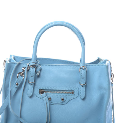 Balenciaga Supple Calfskin Papier Mini A4 Zip Around Tote Bleu Azur Clair 10 of 11