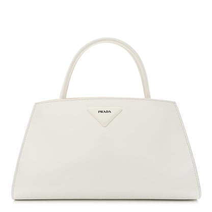 Prada Spazzolato Architectural Line Horizontal Bag White 1 of 10