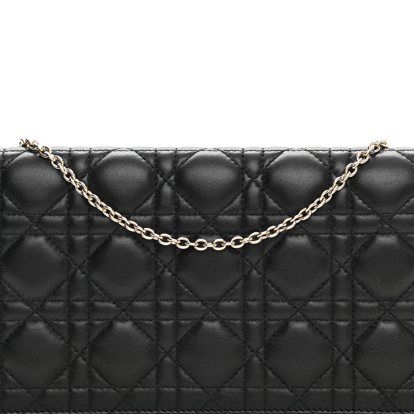 Lambskin Cannage Lady Dior Convertible Clutch Black
