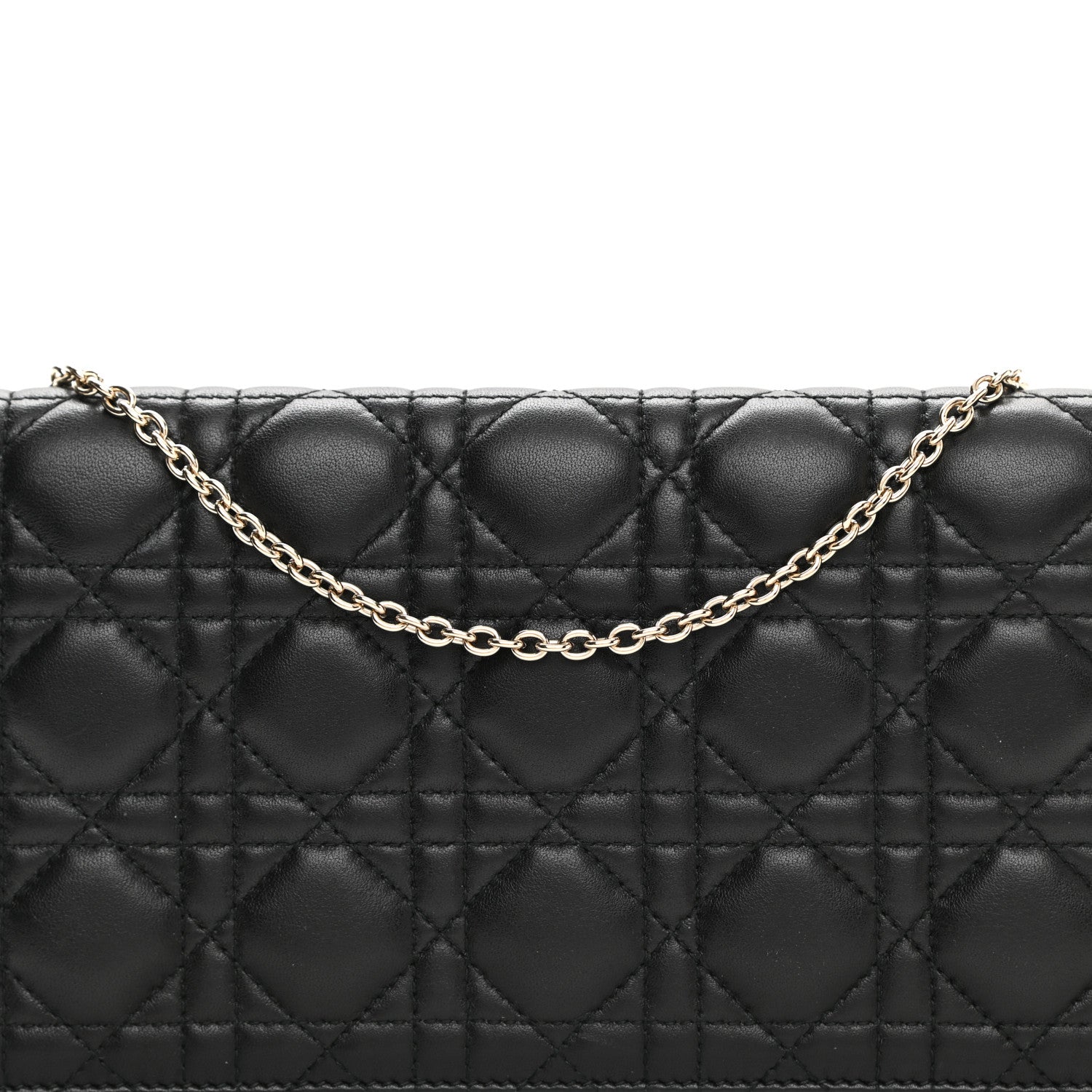 Christian Dior Lambskin Cannage Lady Dior Convertible Clutch Black 6 of 9