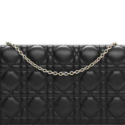 Christian Dior Lambskin Cannage Lady Dior Convertible Clutch Black 6 of 9