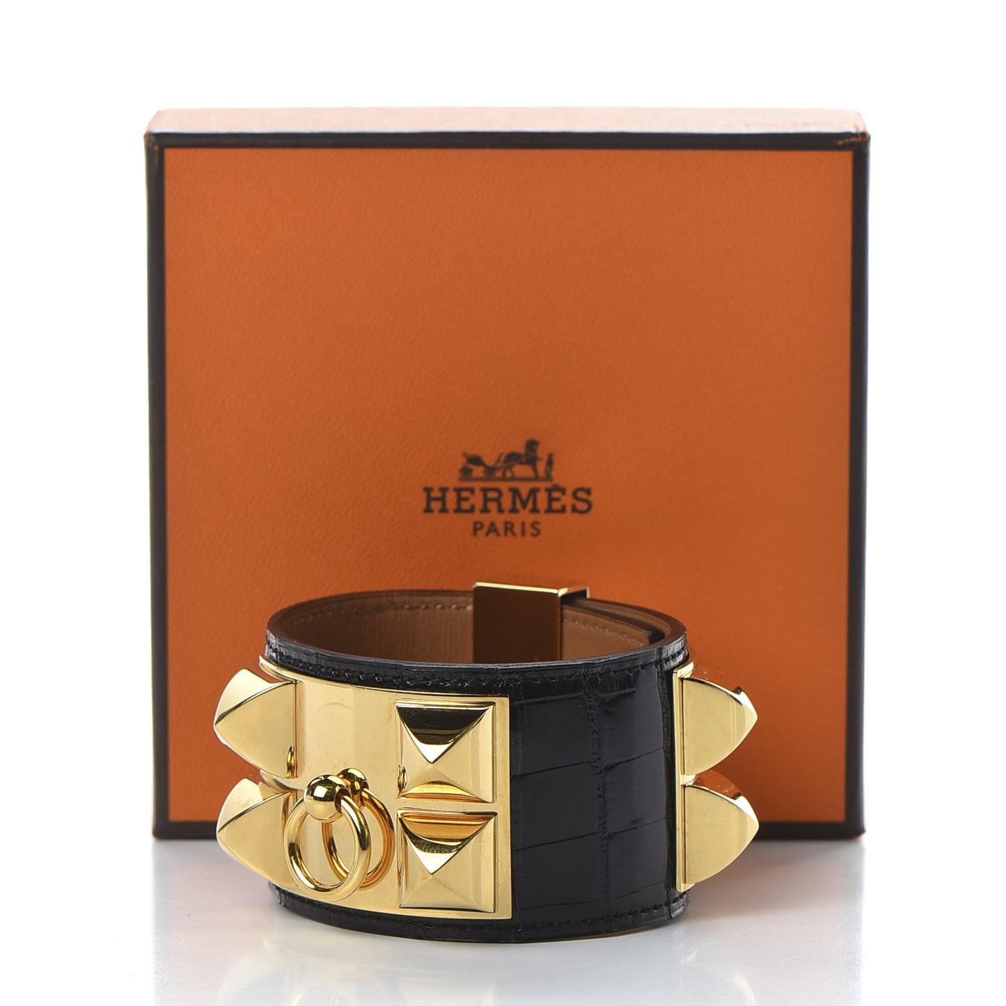 Shiny Alligator Collier de Chien CDC Bracelet S Black