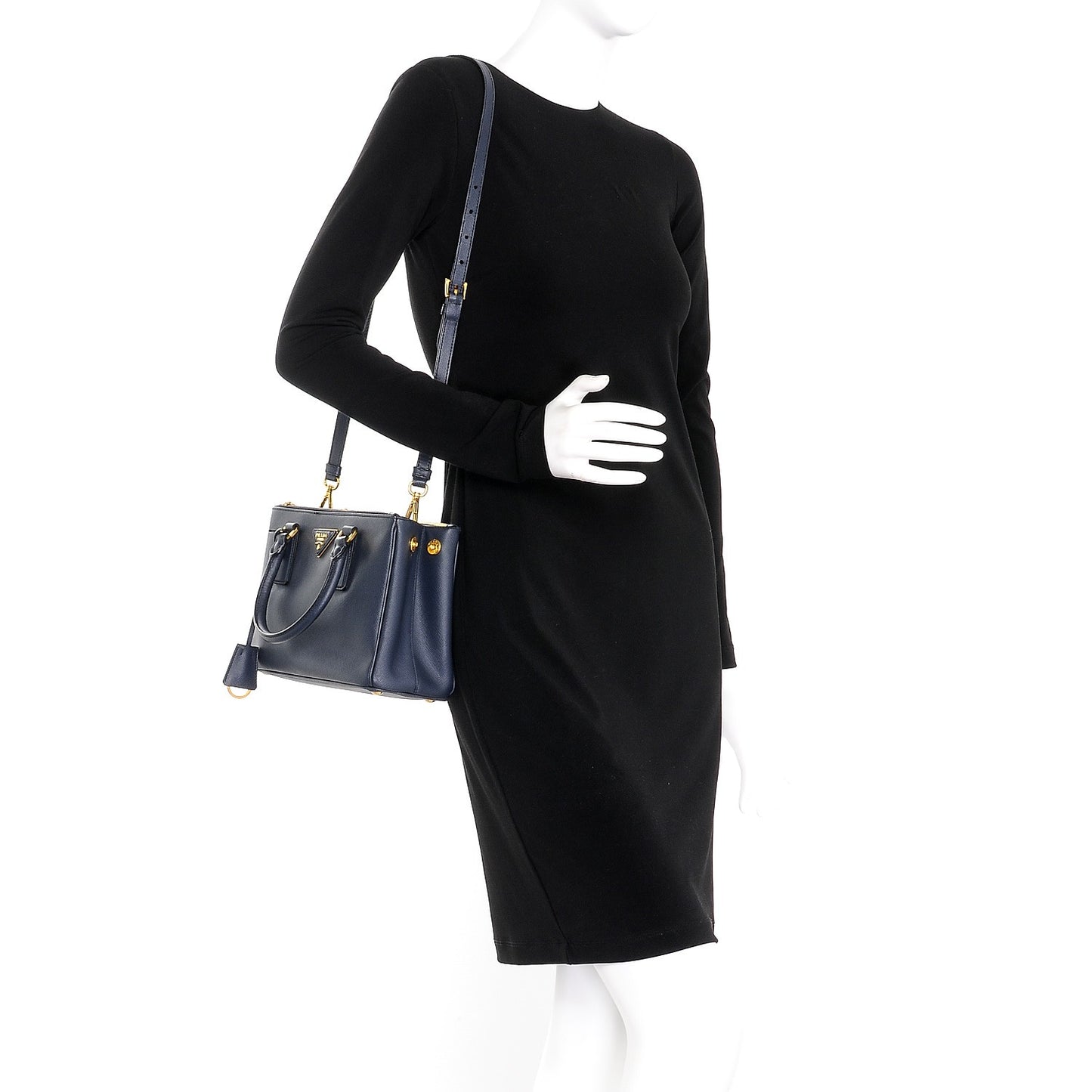 Saffiano Mini Galleria Double Zip Tote Baltico