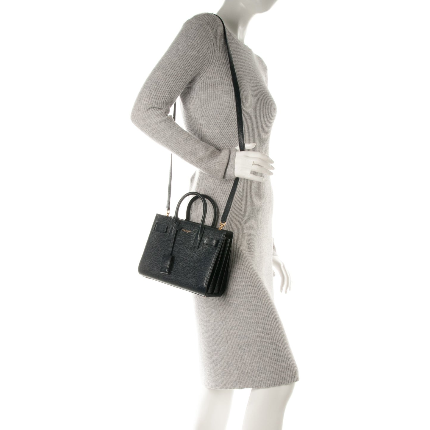 Grained Calfskin Nano Sac De Jour Marine
