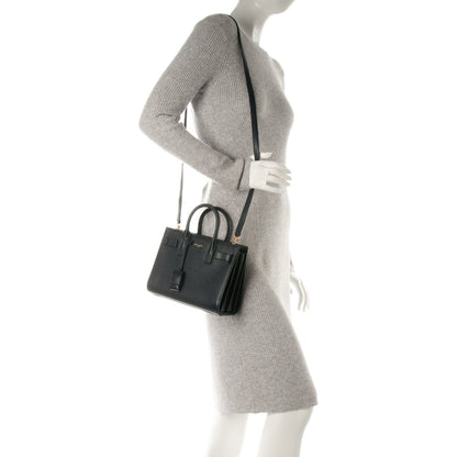 Saint Laurent Grained Calfskin Nano Sac De Jour Marine 2 of 7