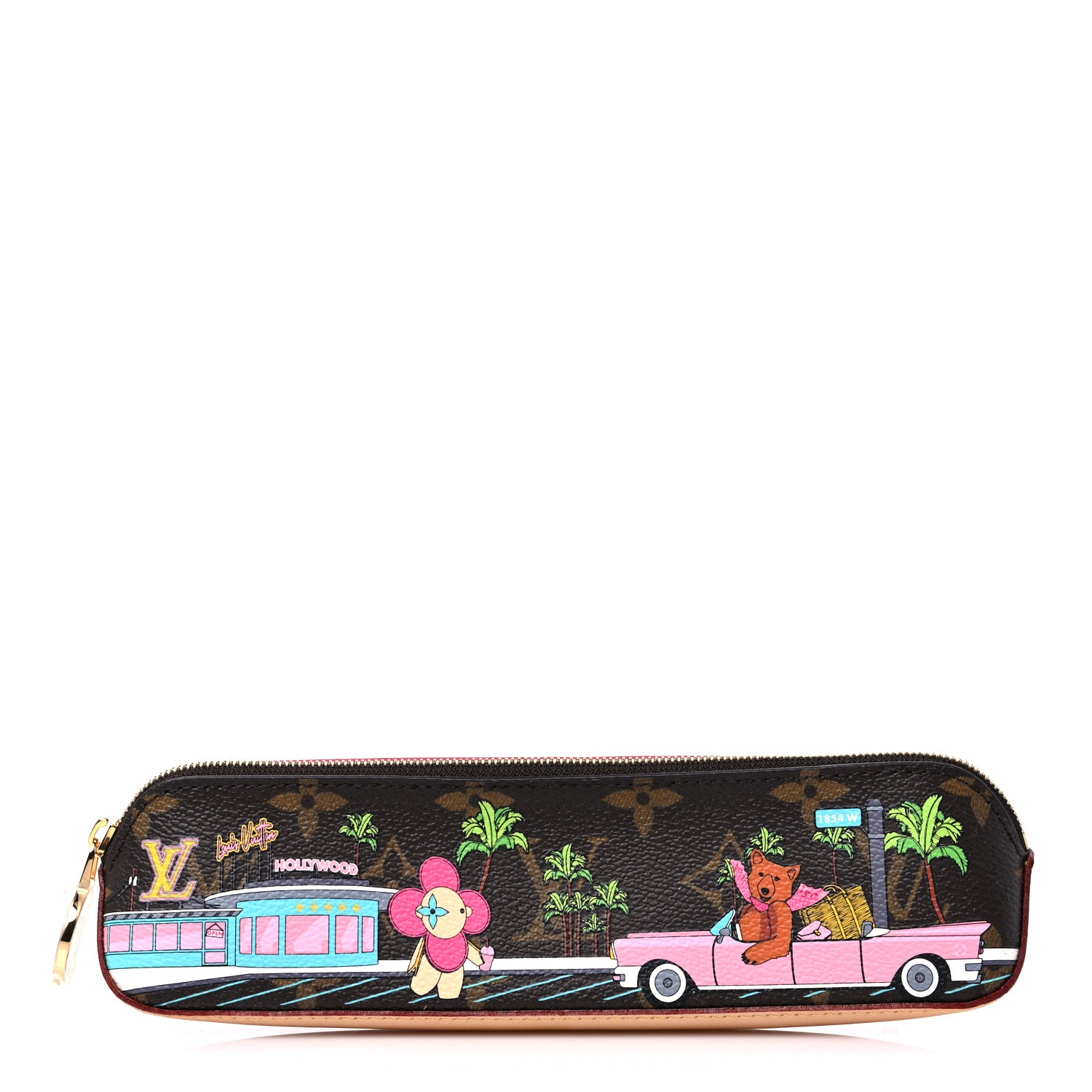Louis Vuitton Monogram 2021 Christmas Animation Hollywood Elizabeth Pencil Pouch Coquelicot 1 of 8